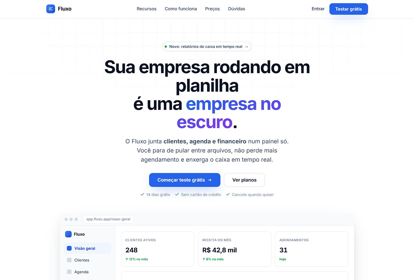 Modelo de plataforma personalizada da Sturm Agency, com telas de sistema